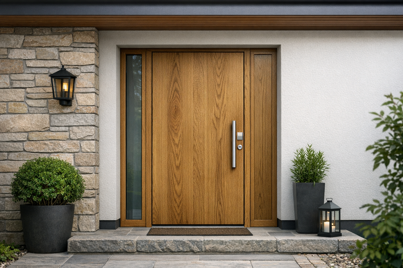 Drzwi zewnętrzne drewniane