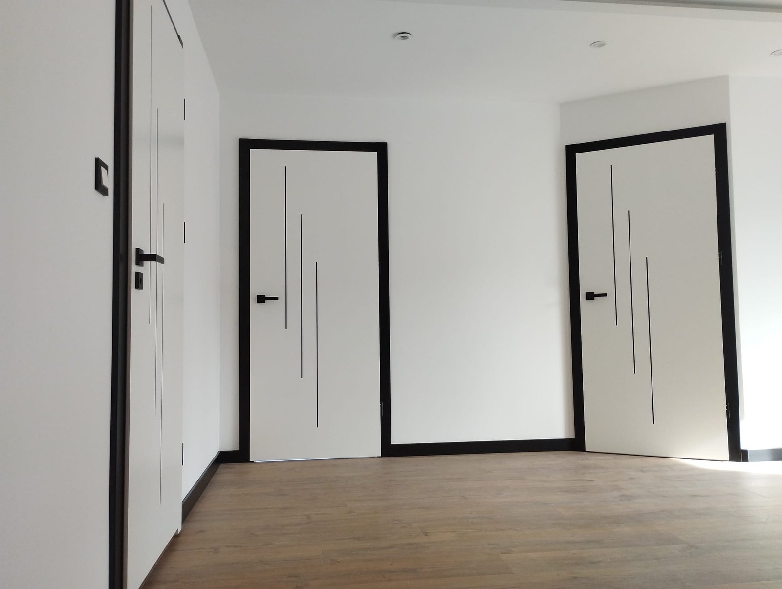 Drzwi - Drzwi białe czarne linie