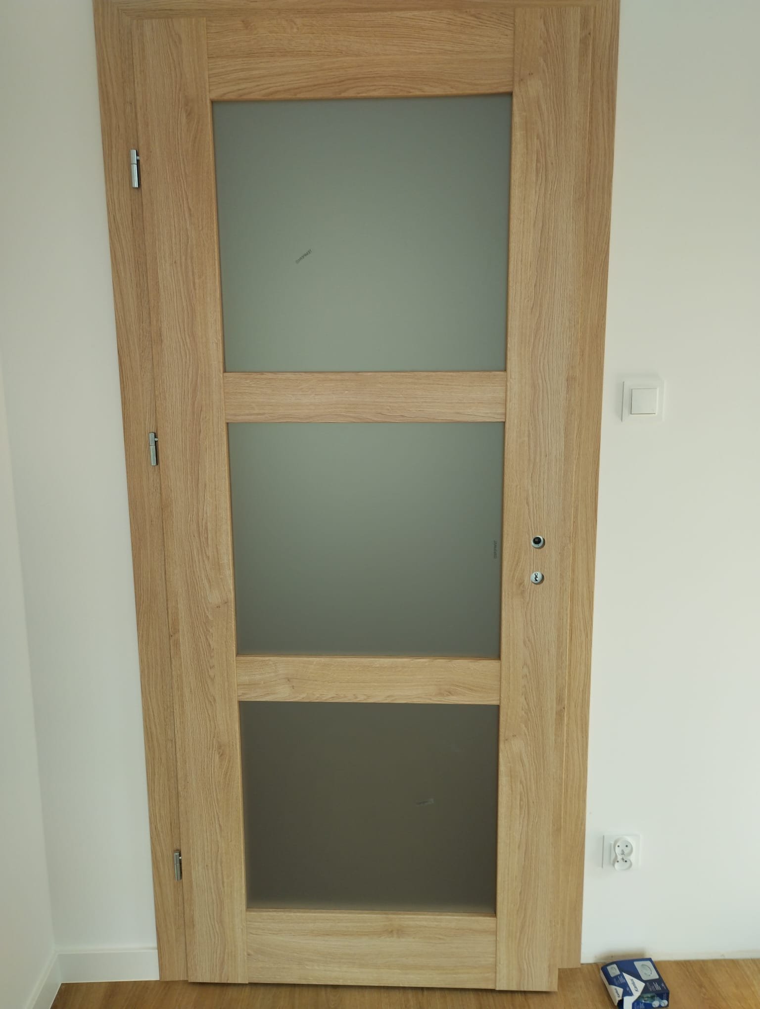 Drzwi - Drzwi dąb szyby mleczne