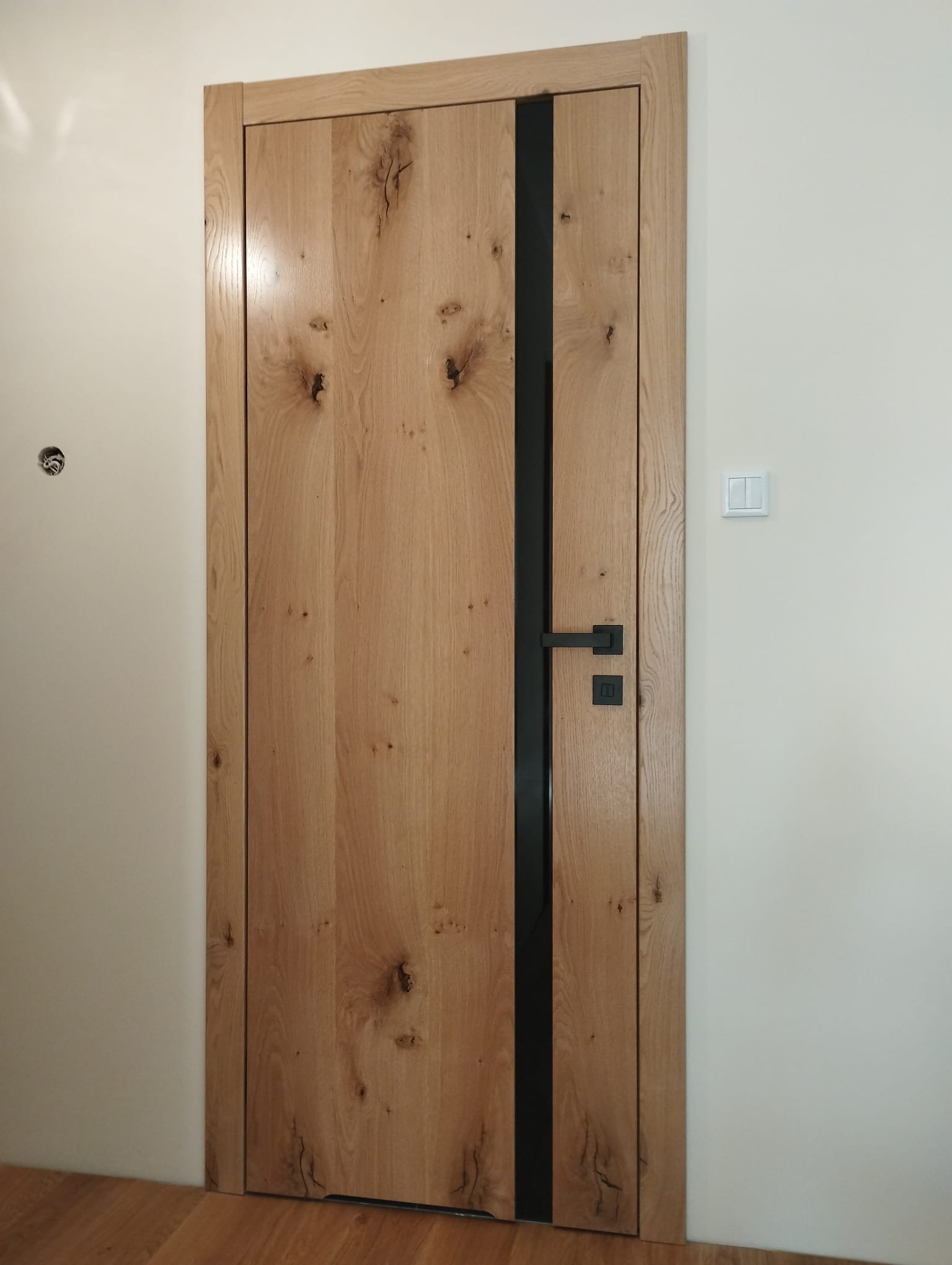 Drzwi - Drzwi dąbowe czarna wstawka