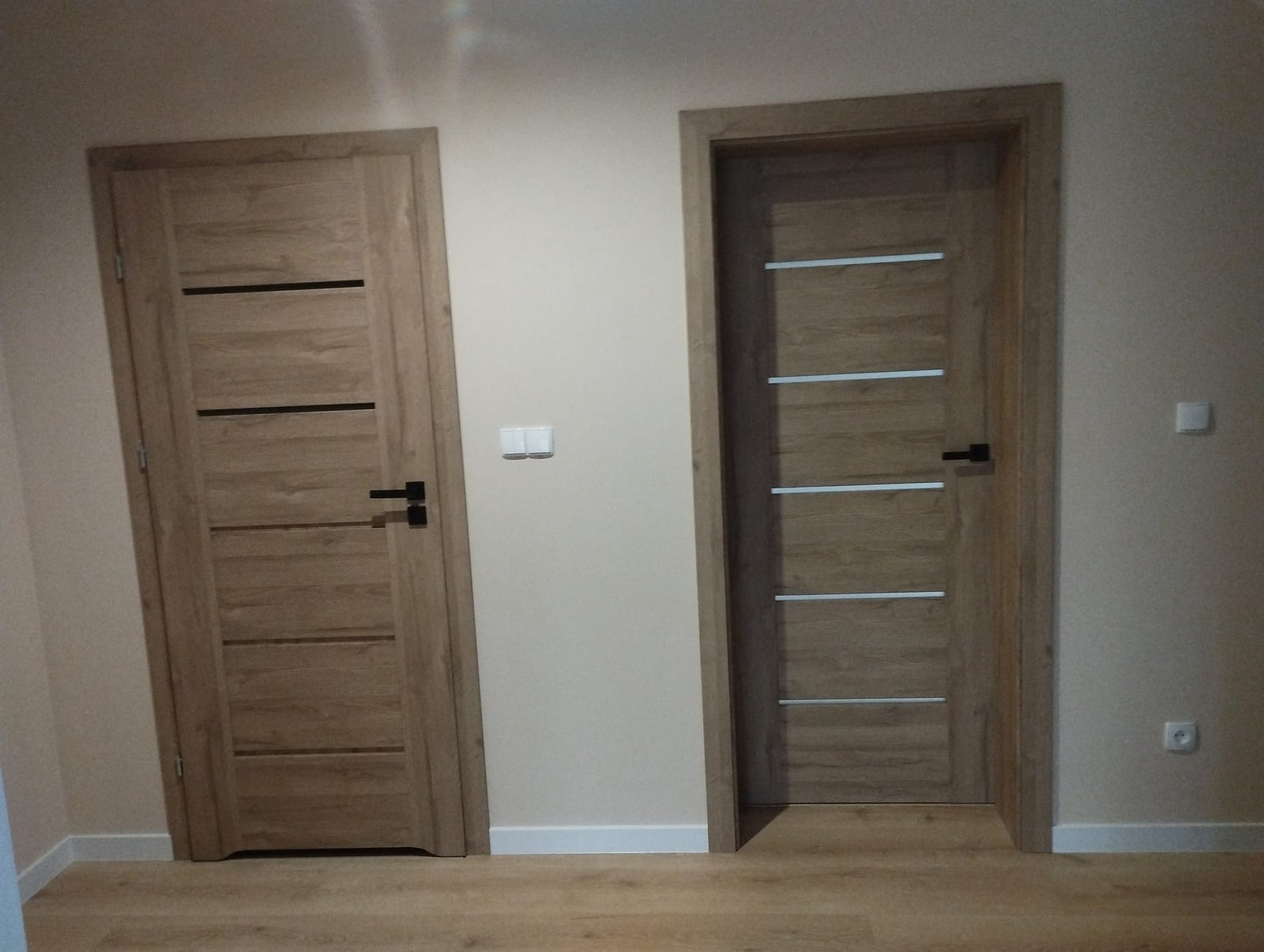 Drzwi - Drzwi dąbowe para z przeswitami