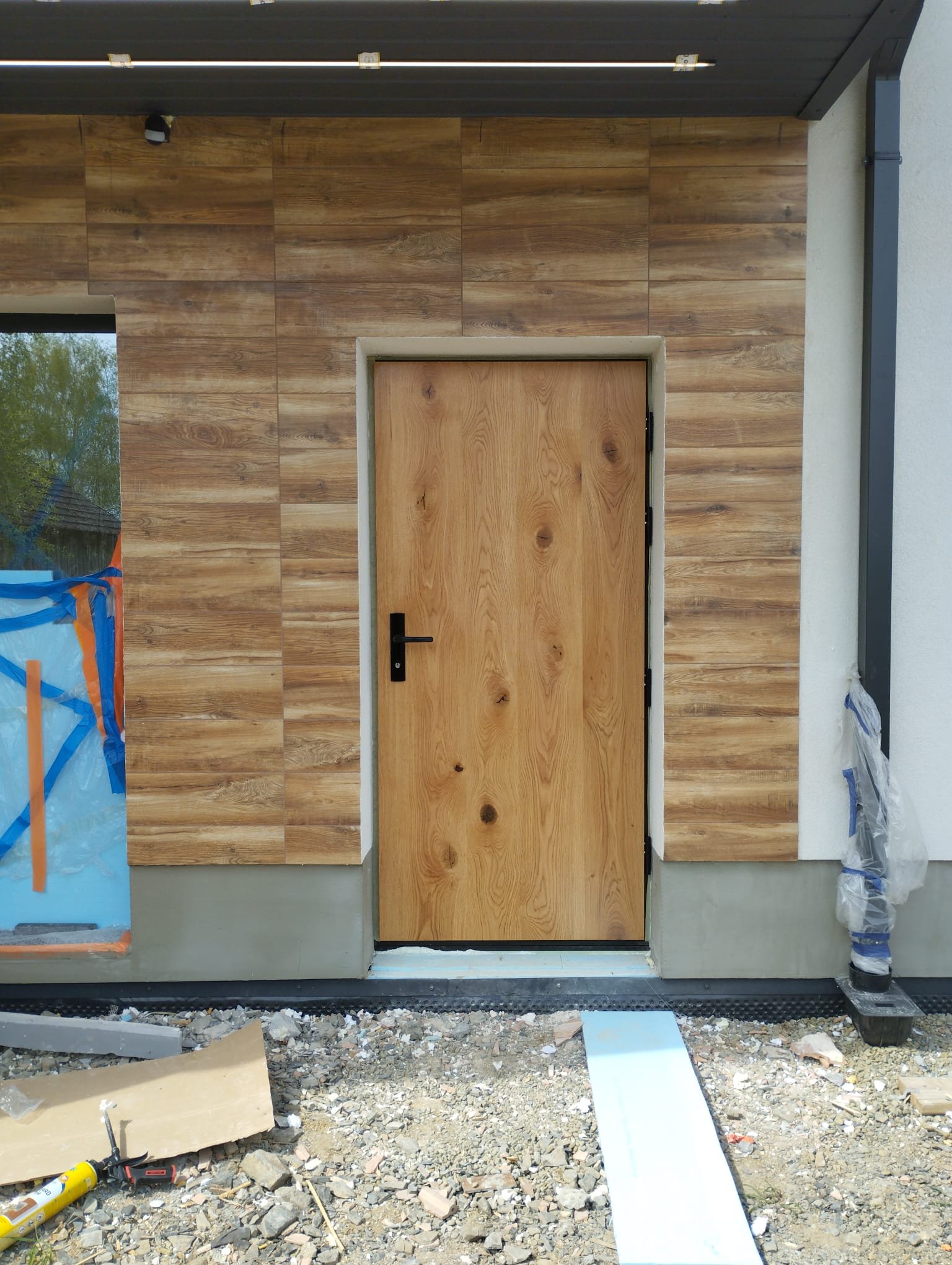 Drzwi - Drzwi zewnętrzne dąb elewacja