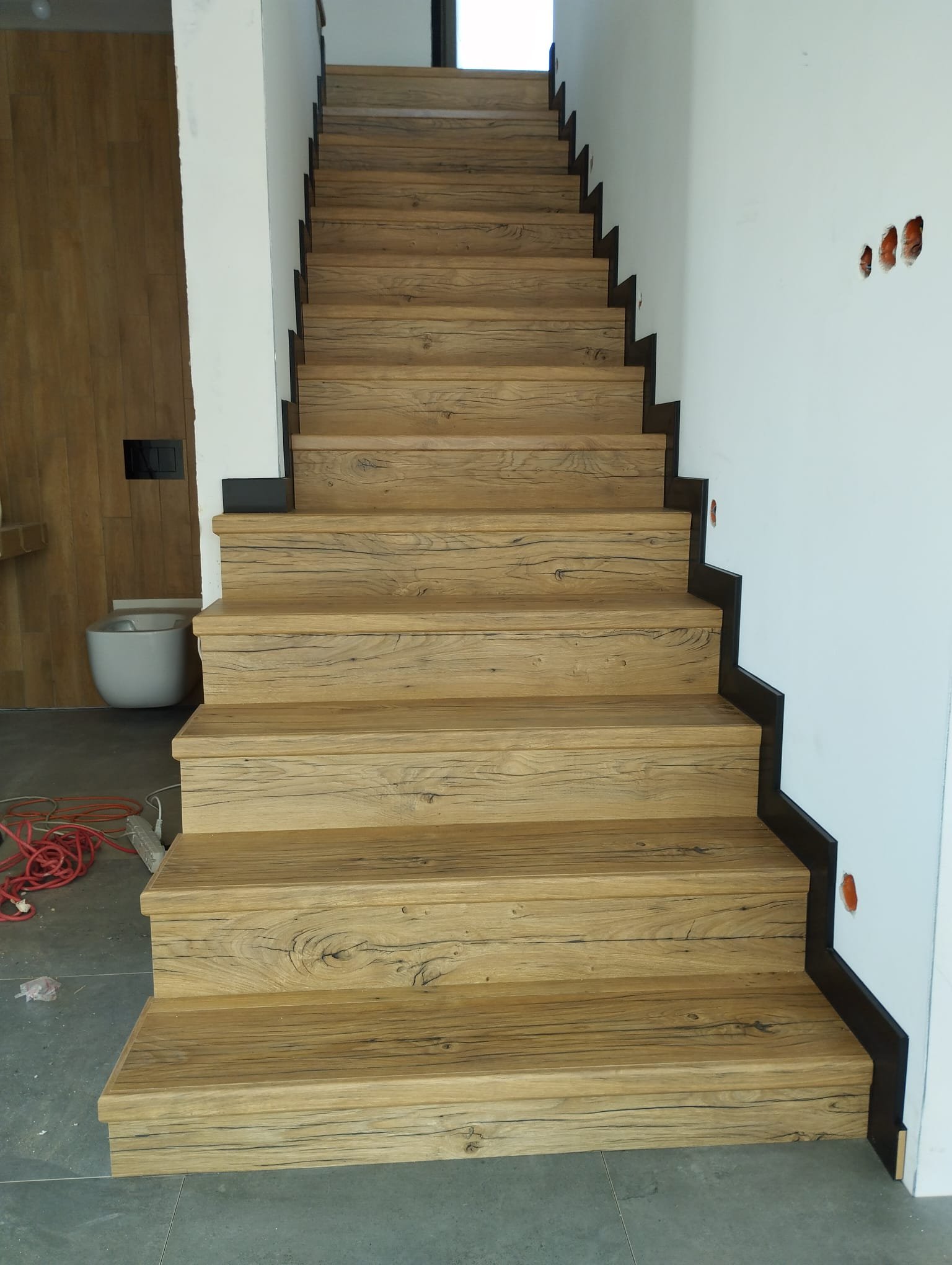 Schody - Schody jednobiegowe dąb