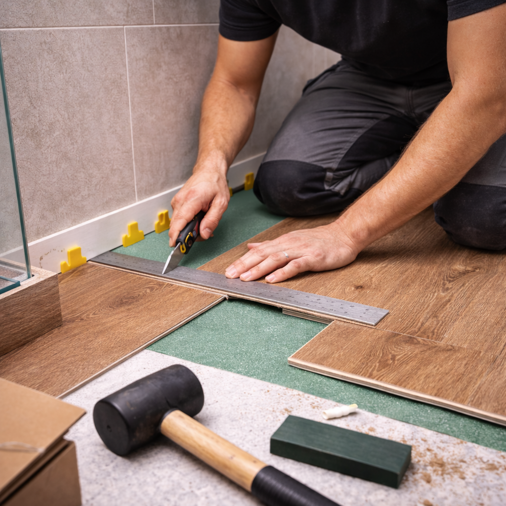 Układanie winyli w łazience